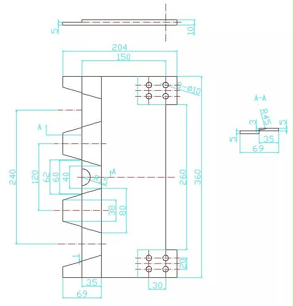 图1 托板结构设计图