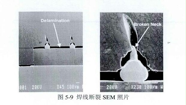 焊线断裂SEM照片