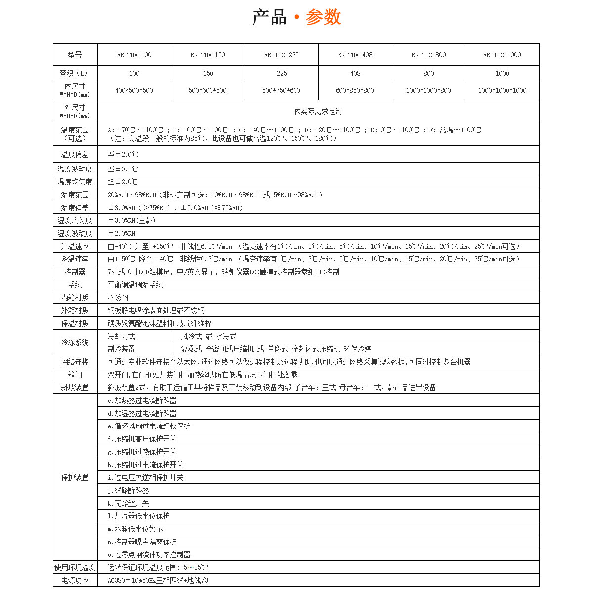 快速温变试验箱参数