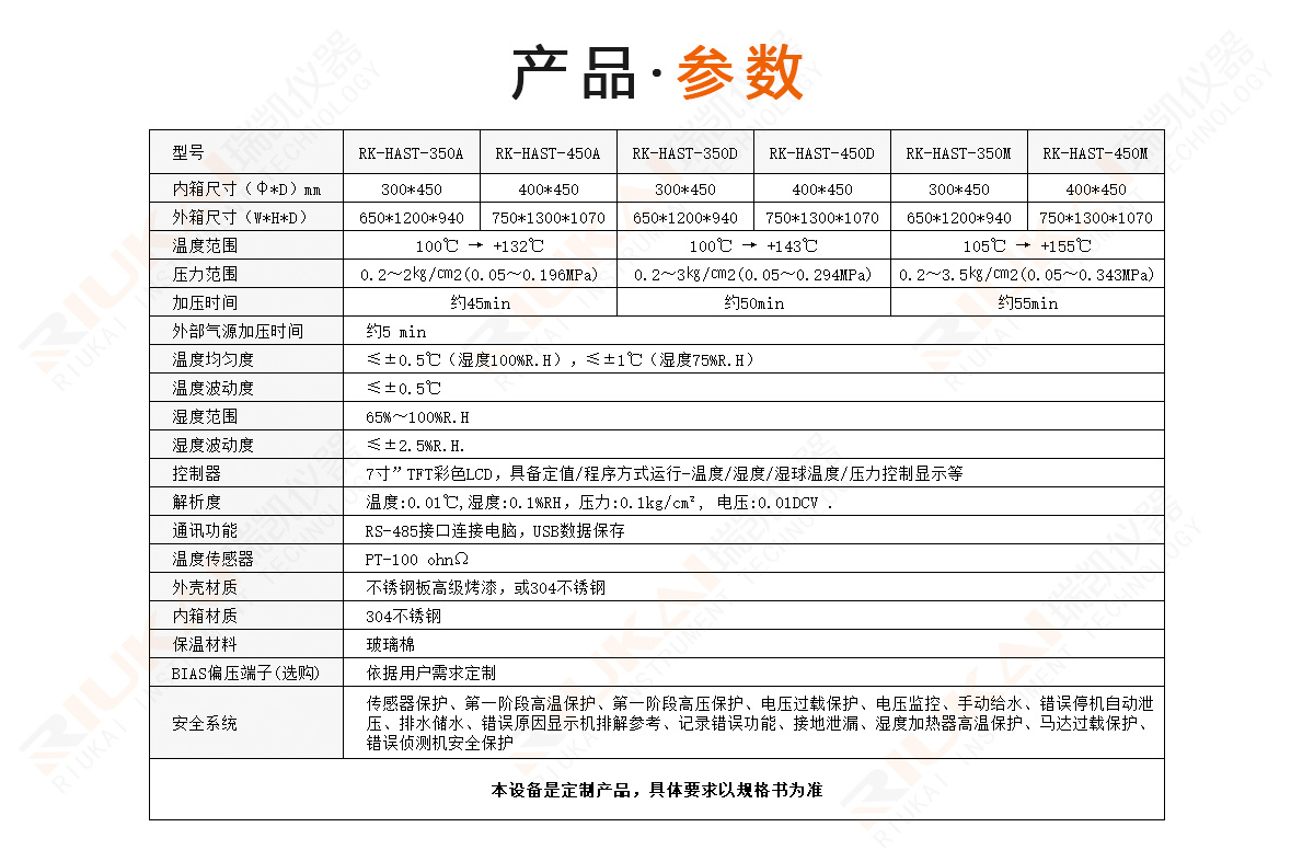 HAST试验箱参数规格